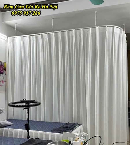 rèm spa voan trắng